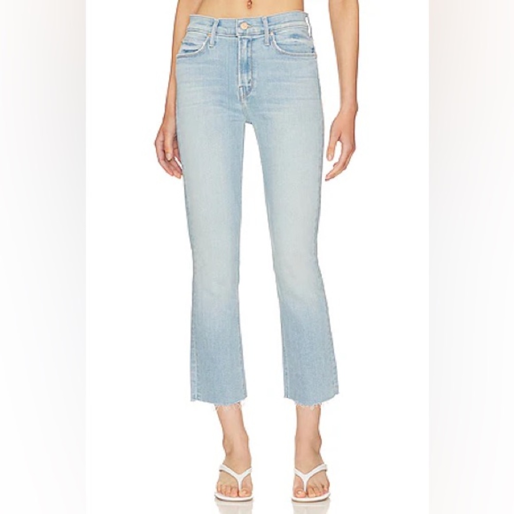 MOTHER The Mid Rise Dazzler Crop Fray Jeans Sun Kissed Wash Size 27